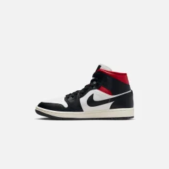 Outlet Jordan Nike Wmnsmns Air1 Mid Black / Gym Red / Sail