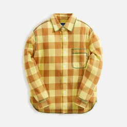 Cheap Awake Ny Contrast Stitch Flannel Yellow / Brown