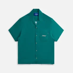 Hot Awake Ny Dice Printed Rayon Camp Shirt Jade
