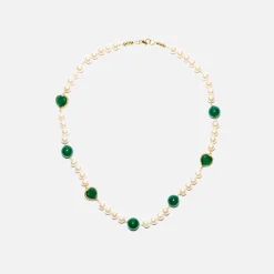 Sale VEERT Onyx Freshwater Pearl Necklace Green