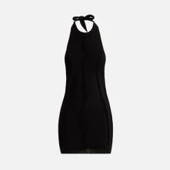 Best Sami Miro Vintage Open Seam Low Back Halter Dress Black