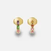 Shop Yvonne Leon Paire De Creoles Riviere Baguettes Clos Earrings Rainbow