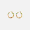 Best Sale Yvonne Leon Paire De Creoles Twistees Rainbow Hoop Earrings Multi