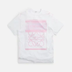 Outlet Loewe Photocopy Anagram Tees White / Pink