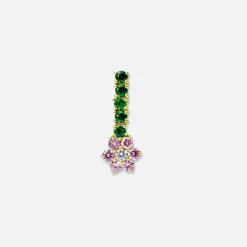 Online VEERT Pink & Green Flower Earrings Yellow Gold