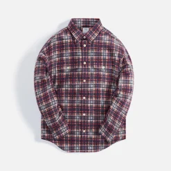 Flash Sale Visvim Pioneer Khaki Check Long Sleeve Shirt Red