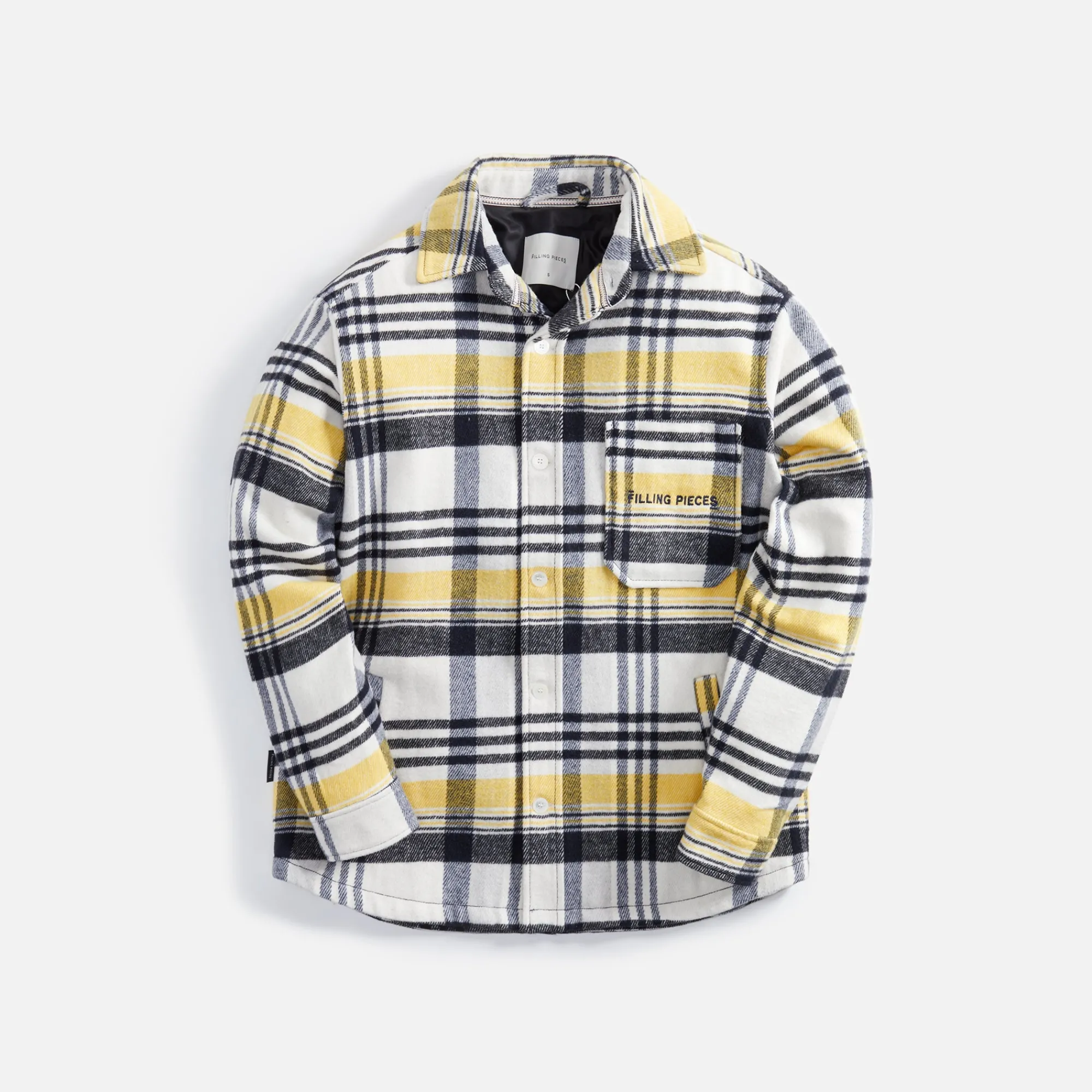 Fashion Filling Pieces Plaid Jacket Off White / Old Gold