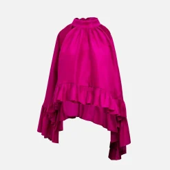 Best Azeeza Plath Raw Silk Top Magenta
