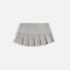 Discount Danielle Guizio Pleated Micro Mini Skirt Light Grey Plaid