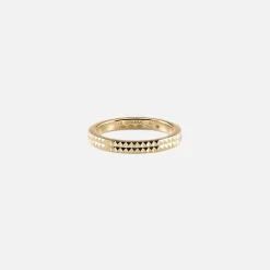 Outlet Le Gramme Polished 4G Pyramid Guilloche Ring Yellow Gold