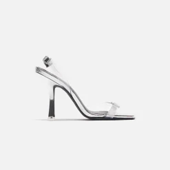 Cheap Black Suede Studio Porsha Silver Mirror / Clear