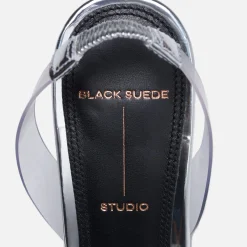 Cheap Black Suede Studio Porsha Silver Mirror / Clear