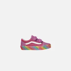 Discount Vans Pre-School Old Skool V Glitter Rainglow Pink / Multi