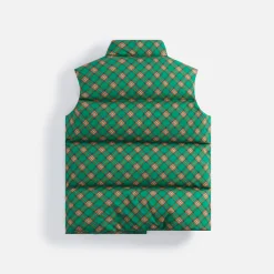 Discount ERL Printed Quilted Puffer Vest Green Plaid