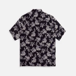 Sale Saint Laurent Printed Silk Polo Shirt Black