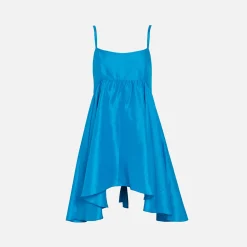 Online Azeeza Rachel Raw Silk Mini Dress Ocean