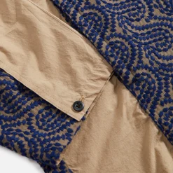 Discount Nicholas Daley Raglan Embroidery Shirt Beige / Navy