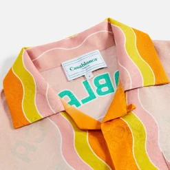Flash Sale Casablanca Rainbow Monogram Cuban Collar Printed Silk Multicolour
