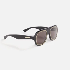Cheap Bottega Veneta Rim Aviator Black / Grey