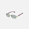 New Gucci Rimless Rectangular Metal Frame Blue