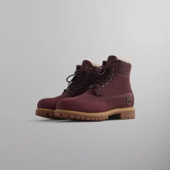 Store Kith Ronnie Fieg For Timberland 6" Premium Full Grain Shearling Lined Boot Burgundy