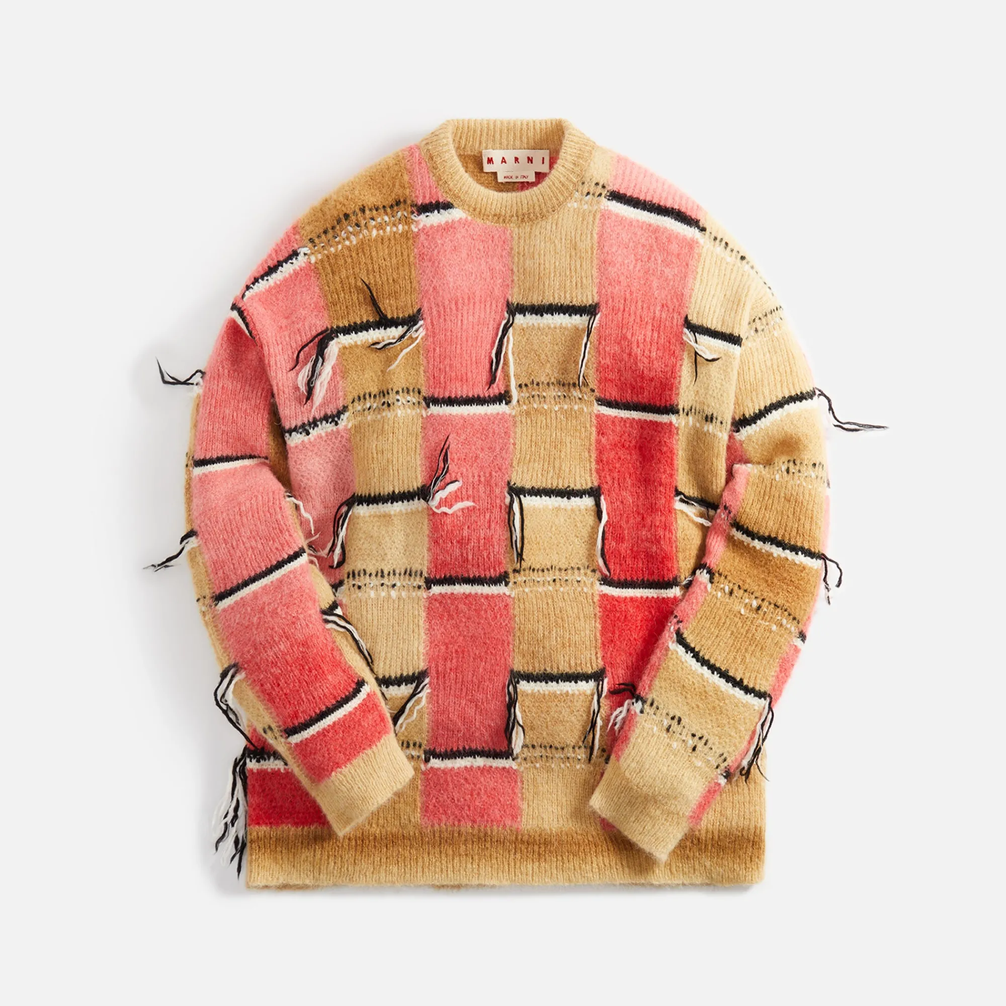Cheap Marni Roundneck Sweater Degrade Striped Intarsia Caramel
