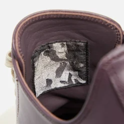 Outlet Rick Owens Scarpe In Pelle Low Sneakers Amethyst / Milk