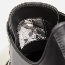 Flash Sale Rick Owens Scarpe In Pelle Low Sneakers Black / Milk