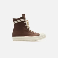 Shop Rick Owens Scarpe In Pelle Sneakers Brown / Milk / Milk