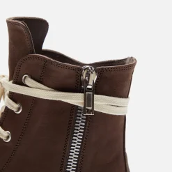 Shop Rick Owens Scarpe In Pelle Sneakers Brown / Milk / Milk