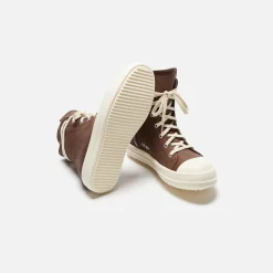Flash Sale Rick Owens Scarpe In Pelle Sneakers Brown / Milk / Milk