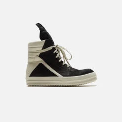 Clearance Rick Owens Scarpe Pelle Geobasket Black / Milk