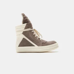 New Rick Owens Scarpe Pelle Geobasket Dust / Milk