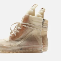 Clearance Rick Owens Scarpe Pelle Geobasket Natural / Clear