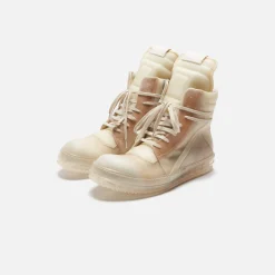 Clearance Rick Owens Scarpe Pelle Geobasket Natural / Clear