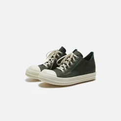 Store Rick Owens Scarpe Pelle Low Sneakers Moss / Milk