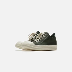 Store Rick Owens Scarpe Pelle Low Sneakers Moss / Milk