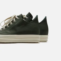 Store Rick Owens Scarpe Pelle Low Sneakers Moss / Milk