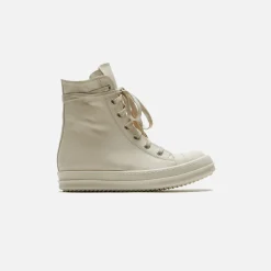 Clearance Rick Owens Scarpe Pelle Sneakers Milk