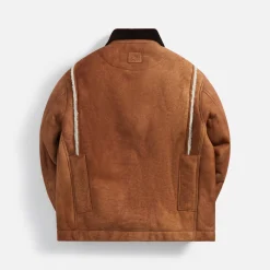 Discount Loewe Shearling Workwear Jacket White / Camel