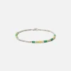 Online Maor Shine #4 Bracelet Green Pattern Beads With Sterling Silver Beads Silver / Green