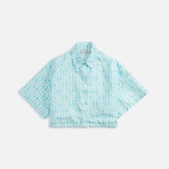 Clearance Moncler Shirt With Printed Logo Teal / White