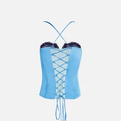 Cheap Kim Shui Silk Corset Top Blue