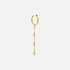 Cheap Isa Grutman Single Huggie With Diamond Chain Drop 14K Gold Yellow Gold