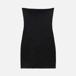 Cheap T by Alexander Wang Skewed Logo Jacquard Dress Creamy Black
