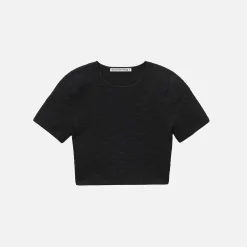 Clearance T by Alexander Wang Skewed Logo Jacquard Tee Black