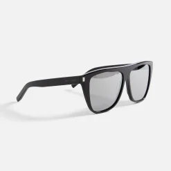 Online Saint Laurent Sl 1 Sunglasses Black / Silver Lens