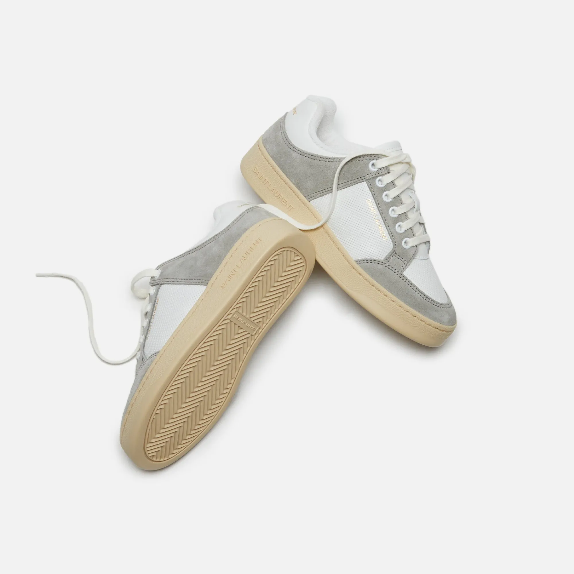 Best Sale Saint Laurent Sl61 Low Top Sneakers Blanc Optique / Paris Roof