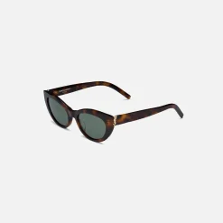 New Saint Laurent Sl M115 Acetate Cat Eye Frame Medium Havana / Light Gold