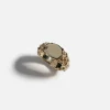 Discount Faris Small Roca Signet Ring 14K Gold Plated Bronze